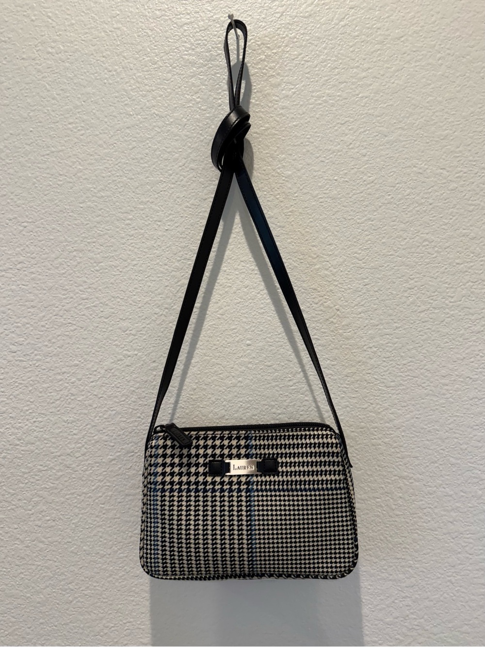 Lauren Ralph Lauren small crossbody bag vintage black white blue preloved